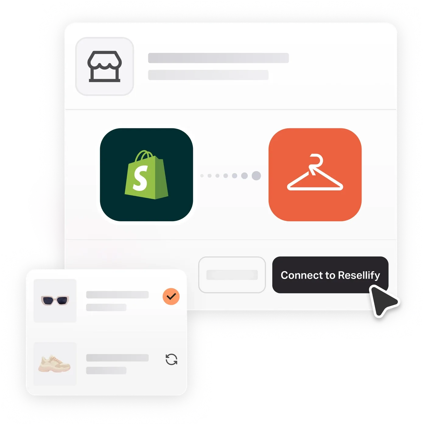 Shopify store connected to Resellify