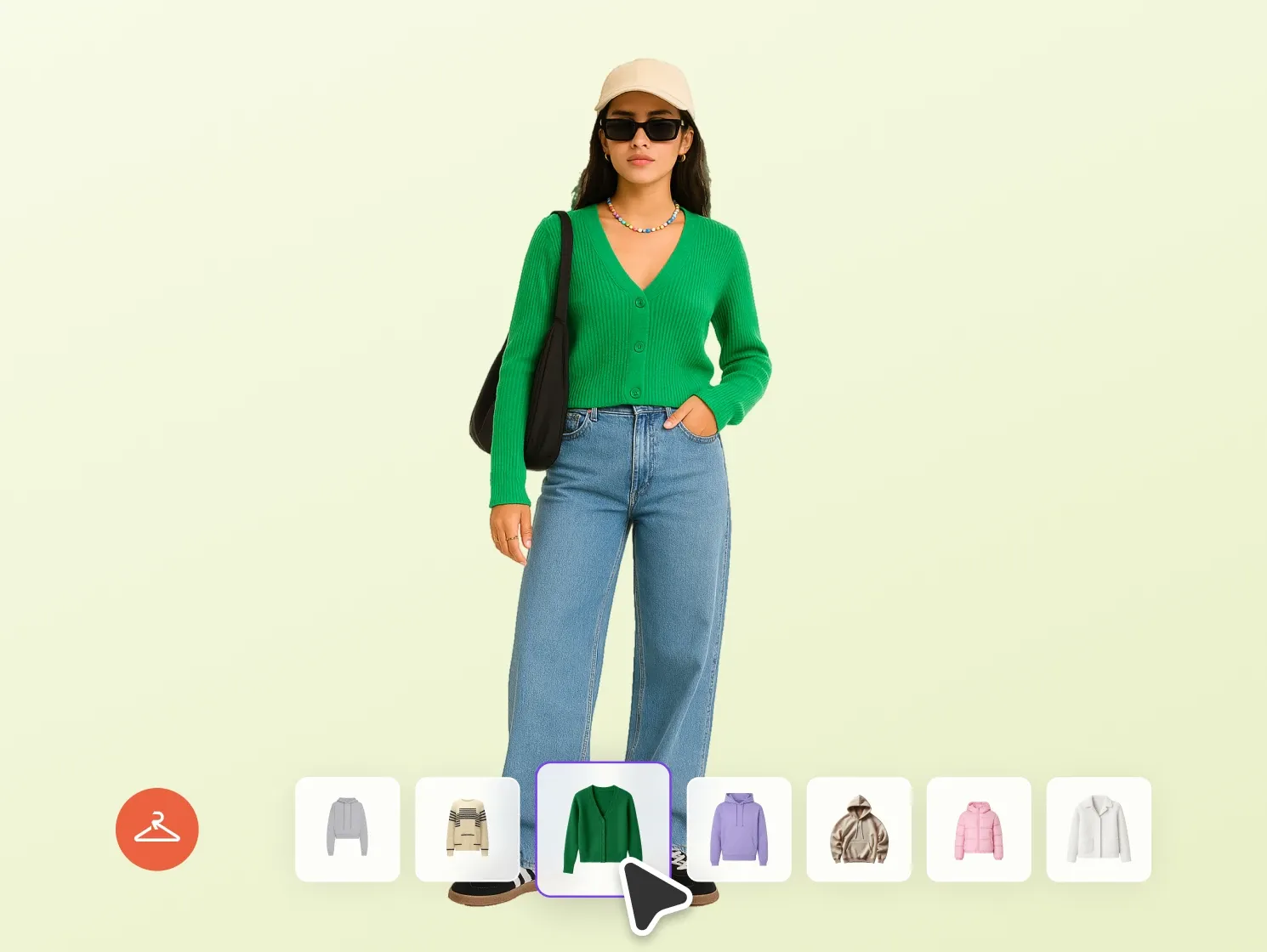 Digital wardrobe with the purchased items ready to style and resell